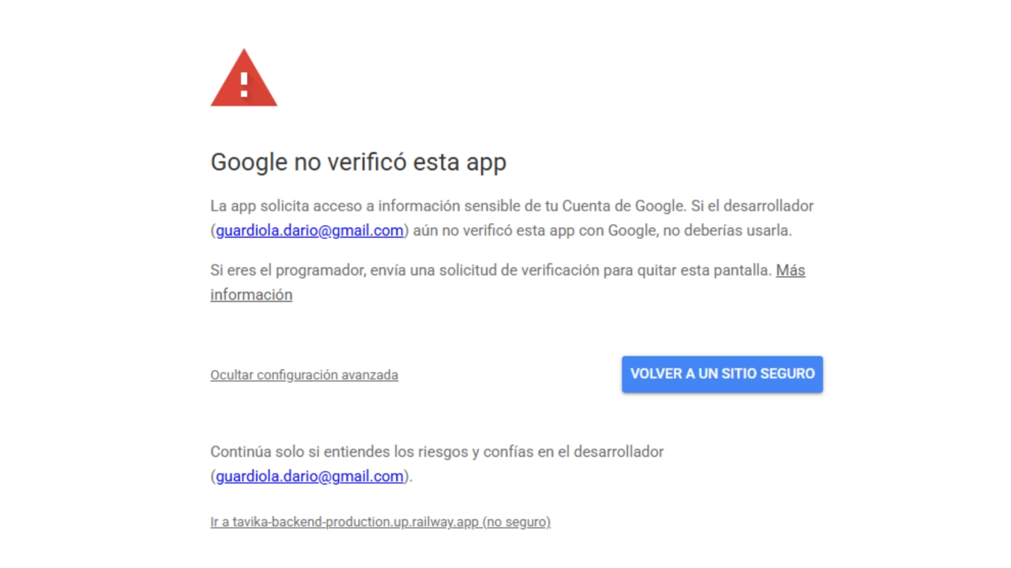 Advertencia de seguridad de Google